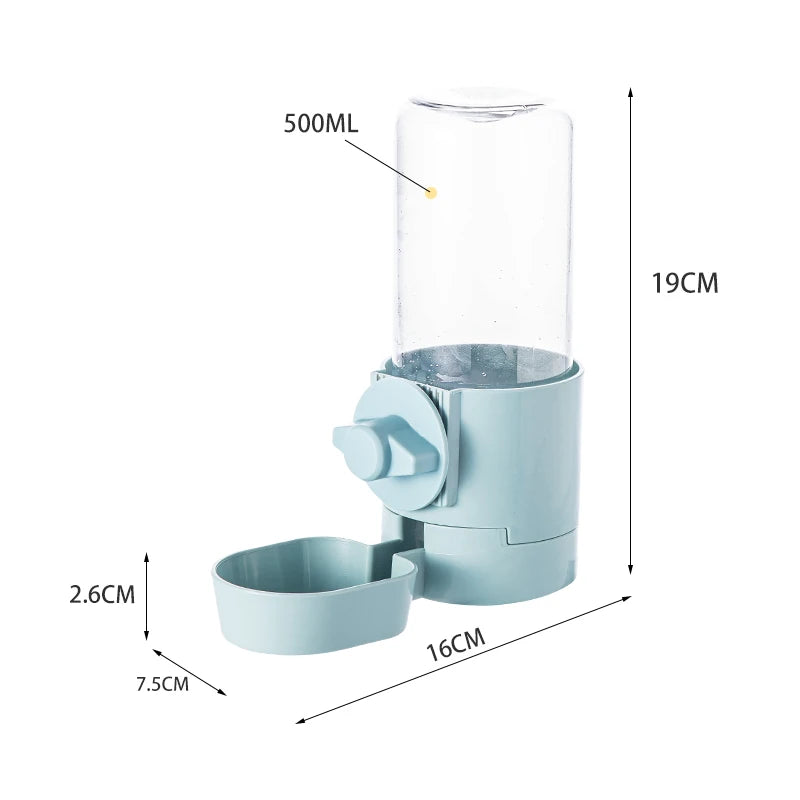 Automatic Pet Feeder Cage Hanging Bowl Water Bottle