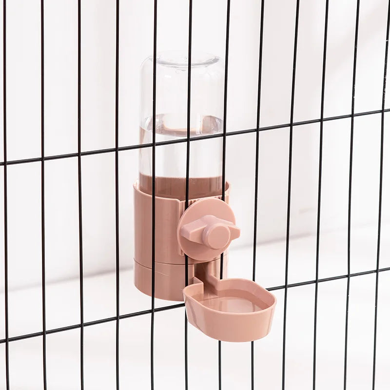 Automatic Pet Feeder Cage Hanging Bowl Water Bottle