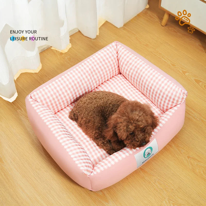 Checkered Square Pet Nest Dog and Cat Sleeping Mat Comfortable Seasonal