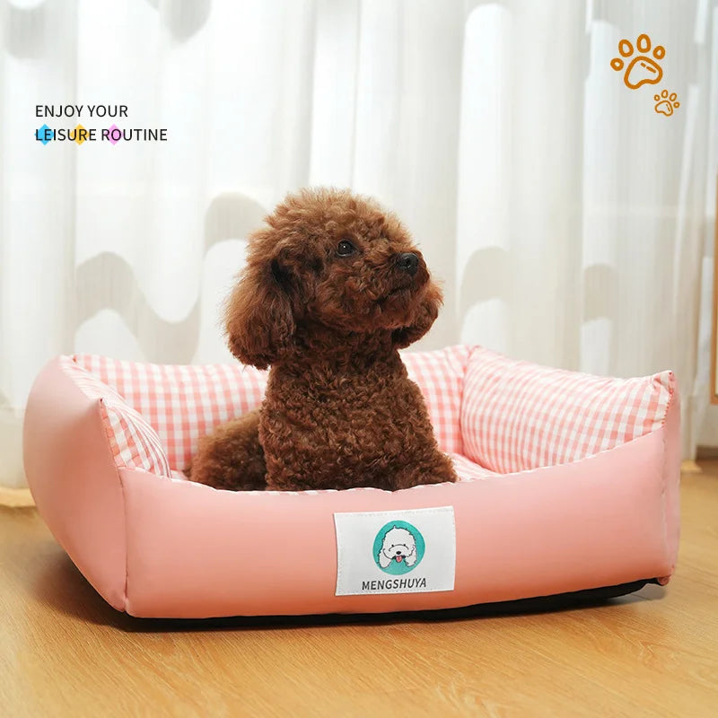 Checkered Square Pet Nest Dog and Cat Sleeping Mat Comfortable Seasonal