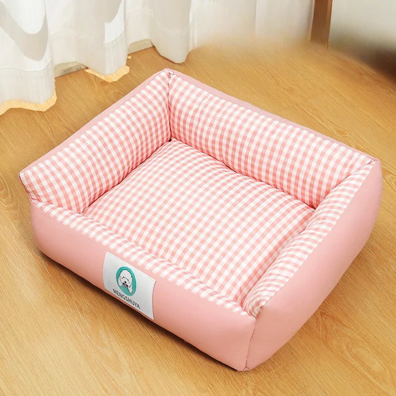 Checkered Square Pet Nest Dog and Cat Sleeping Mat Comfortable Seasonal