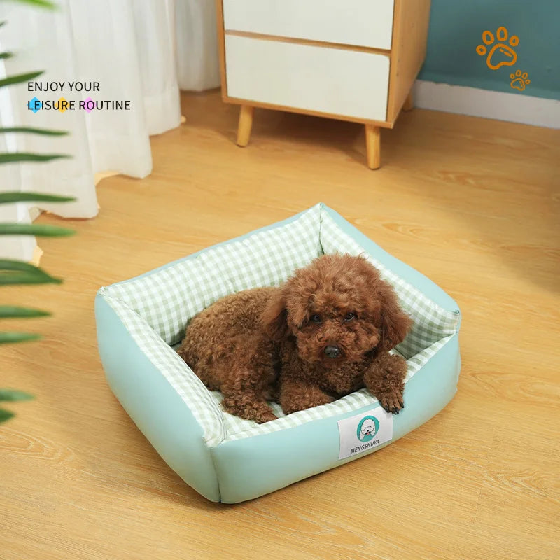 Checkered Square Pet Nest Dog and Cat Sleeping Mat Comfortable Seasonal